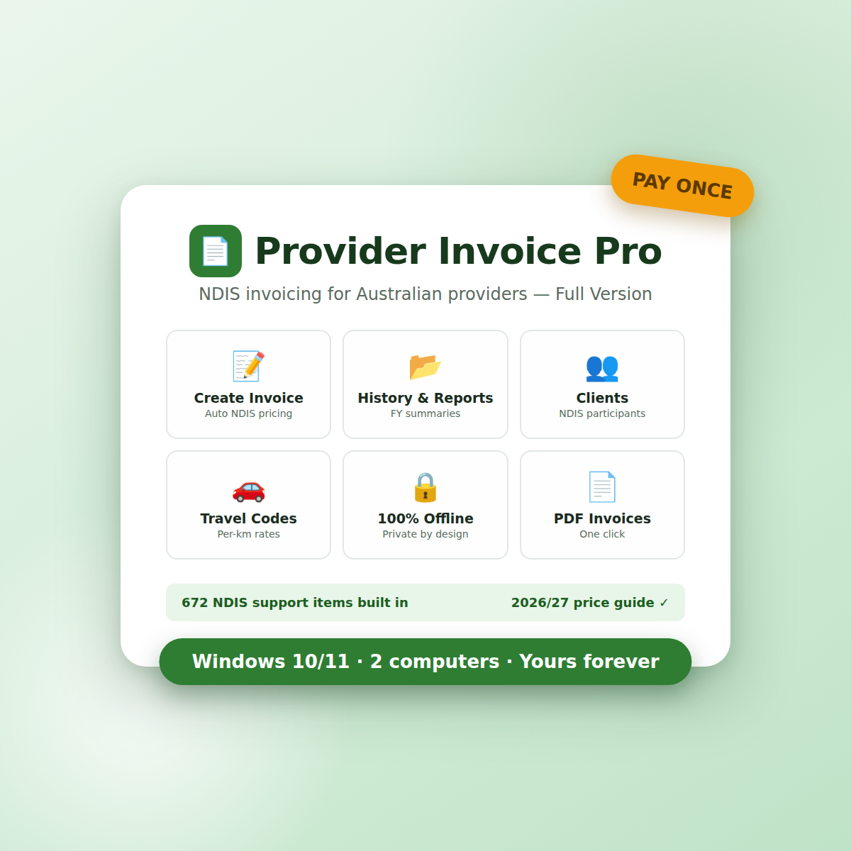 Provider Invoice Pro - Full Version
