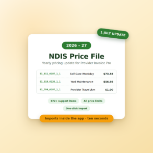 NDIS Price File 2026-27 (Yearly Update)